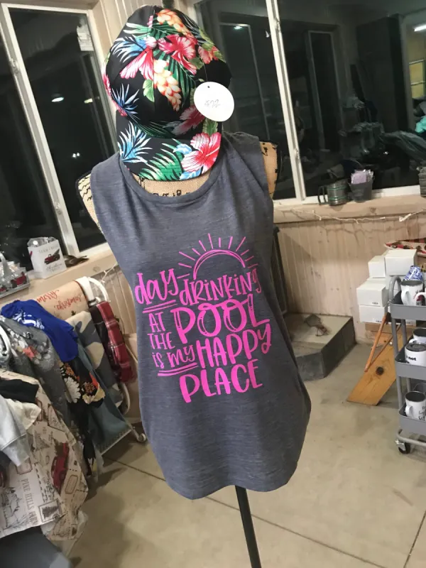 Day Drinking By The Pool Tank Top sold by Back2Basics