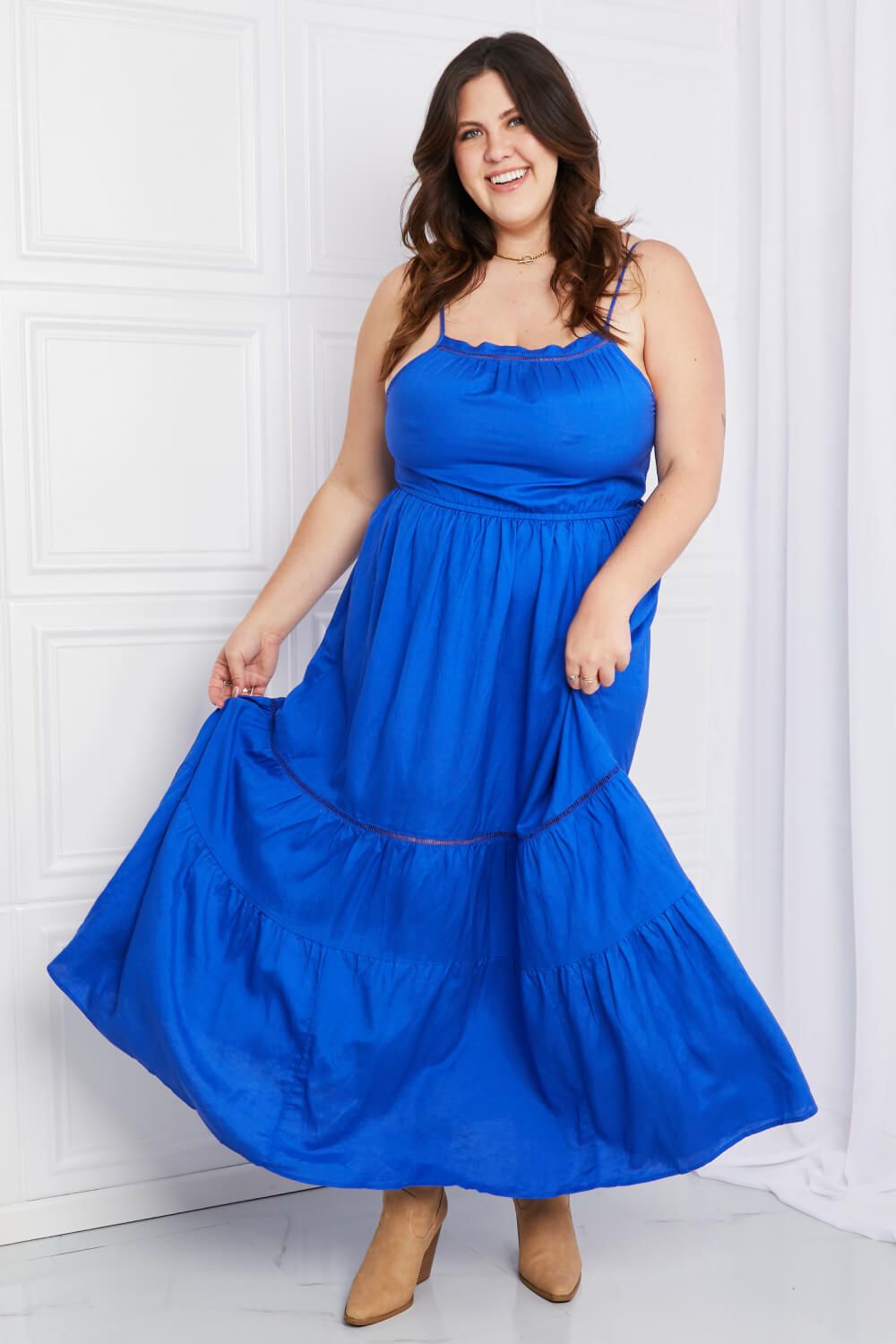 Heimish Full Size Spaghetti Strap Tiered Maxi Dress sold by Back2Basics product image thumbnail 5