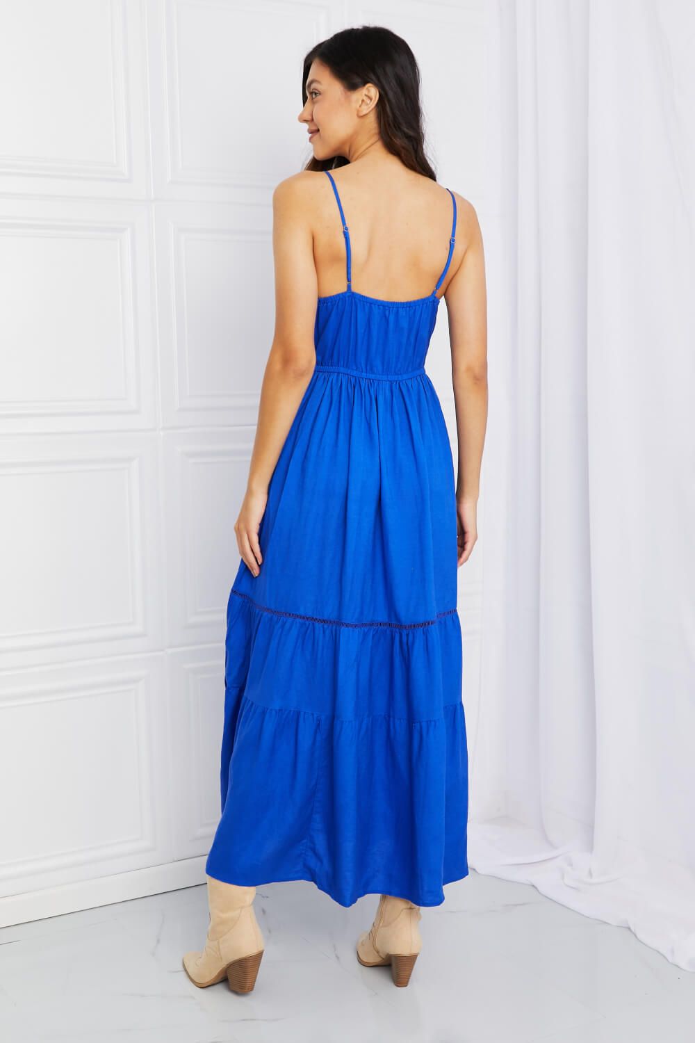 Heimish Full Size Spaghetti Strap Tiered Maxi Dress sold by Back2Basics product image thumbnail 2