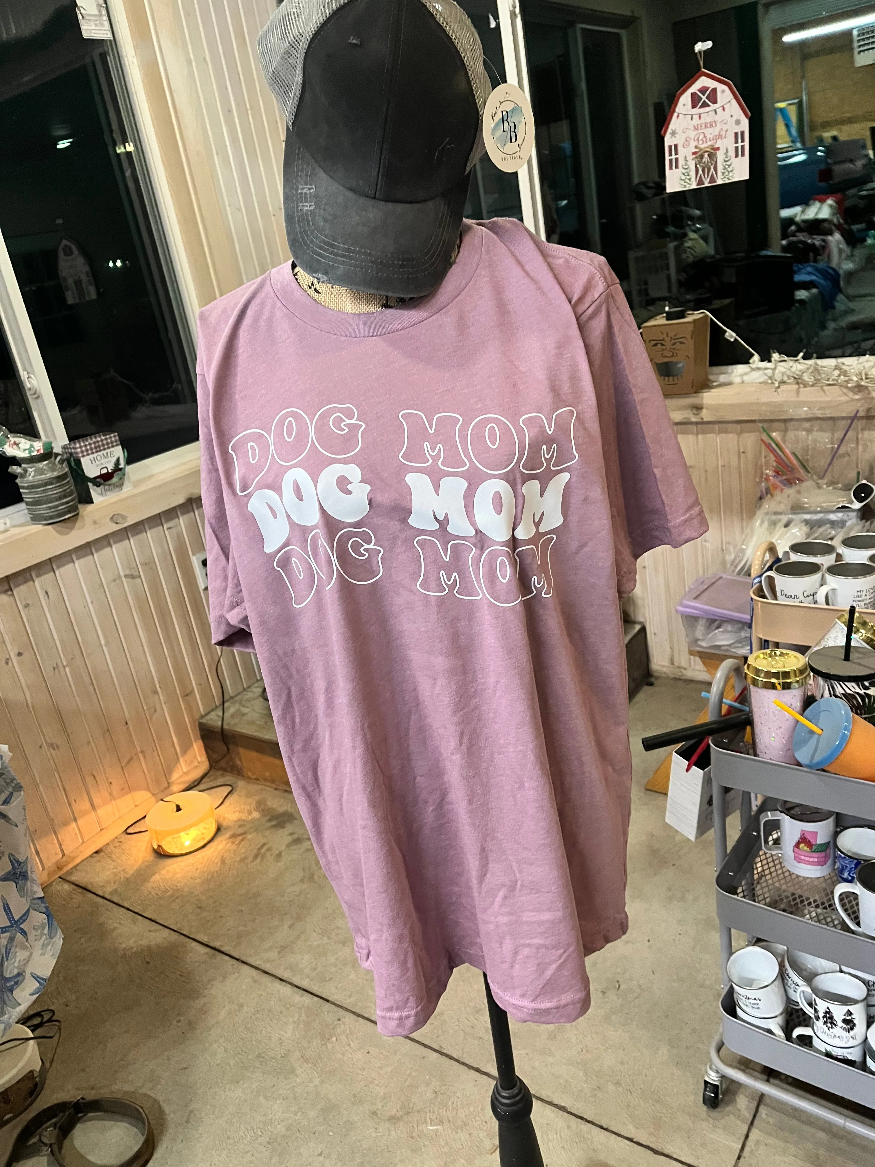 Dog Mom Lilac Unisex Short Sleeve Tee BB1167 sold by Back2Basics product image thumbnail 2