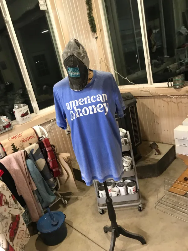 American Honey Distressed Tee sold by Back2Basics