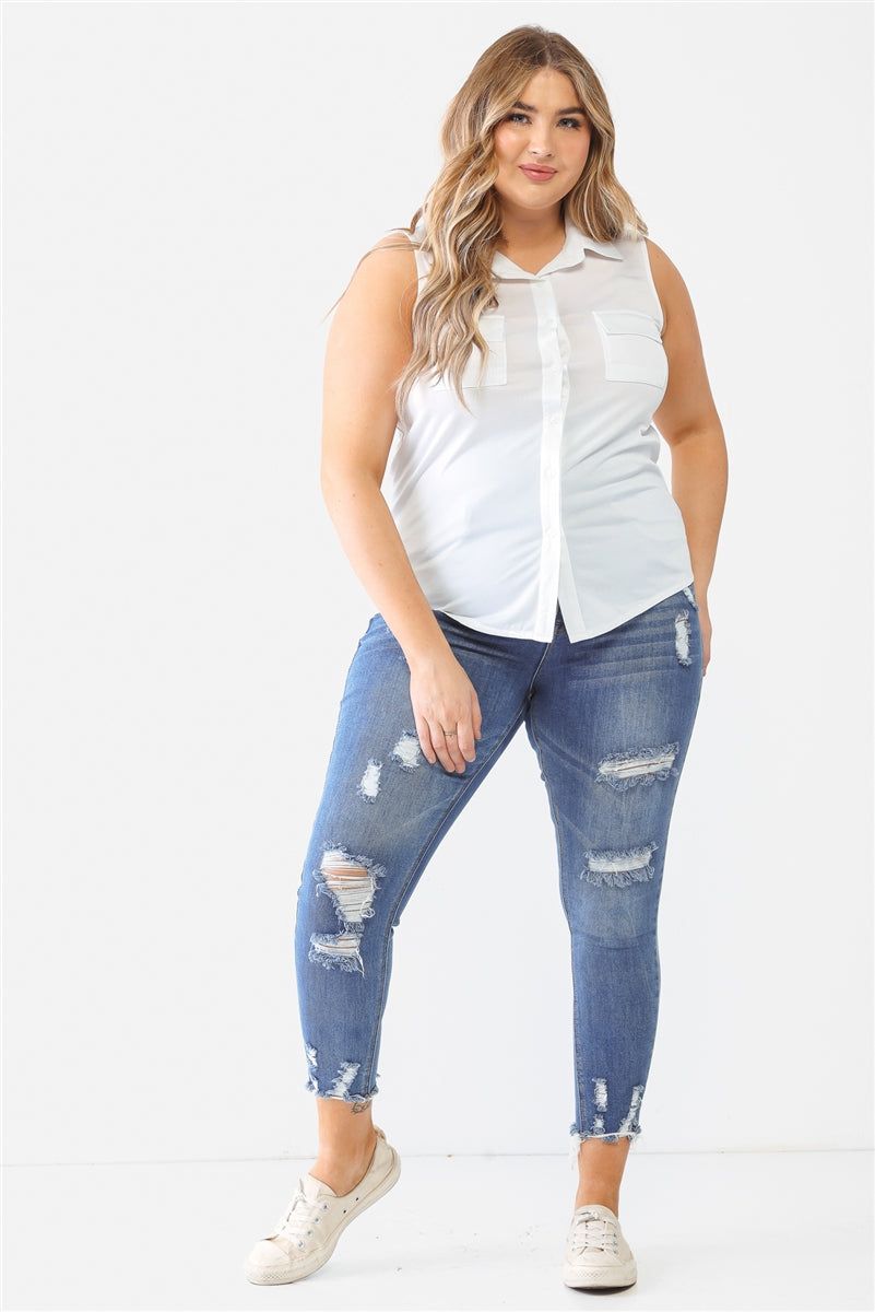 Plus Sleeveless Shirt Top sold by Back2Basics product image thumbnail 3