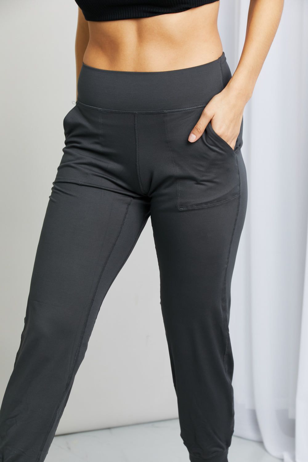 Wide Waistband Cropped Joggers sold by Back2Basics product image thumbnail 5