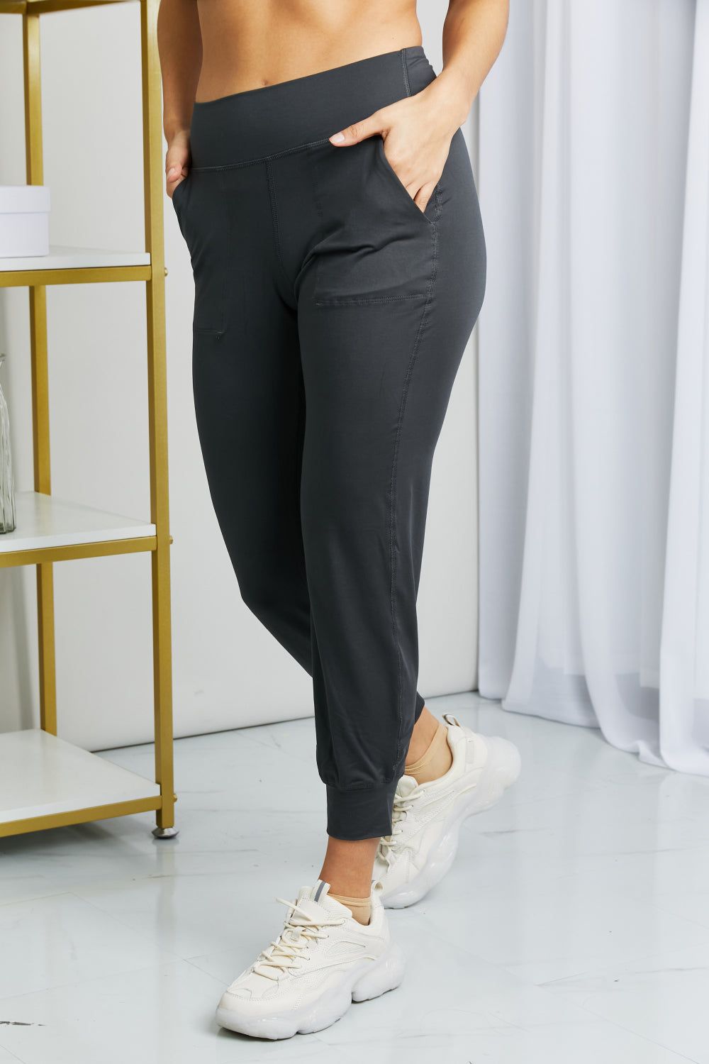 Wide Waistband Cropped Joggers sold by Back2Basics product image thumbnail 3