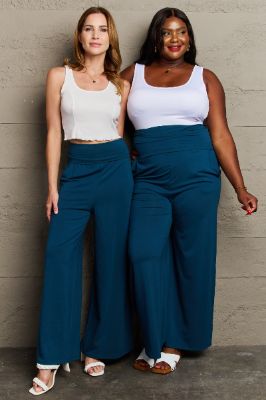 Culture Code My Best Wish Full Size High Waisted Palazzo Pants sold by Back2Basics