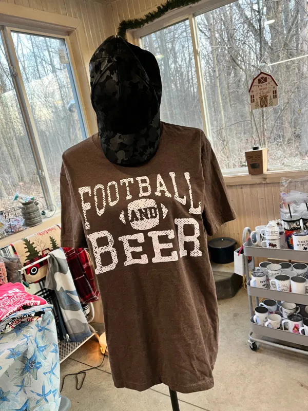 Football and Beer Short Sleeve Tee sold by Back2Basics