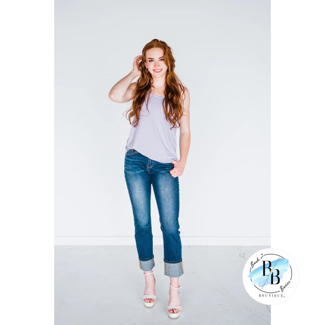 Mid-Rise Non-distressed Dark Wash Boyfriend Jeans with Lycra sold by Back2Basics