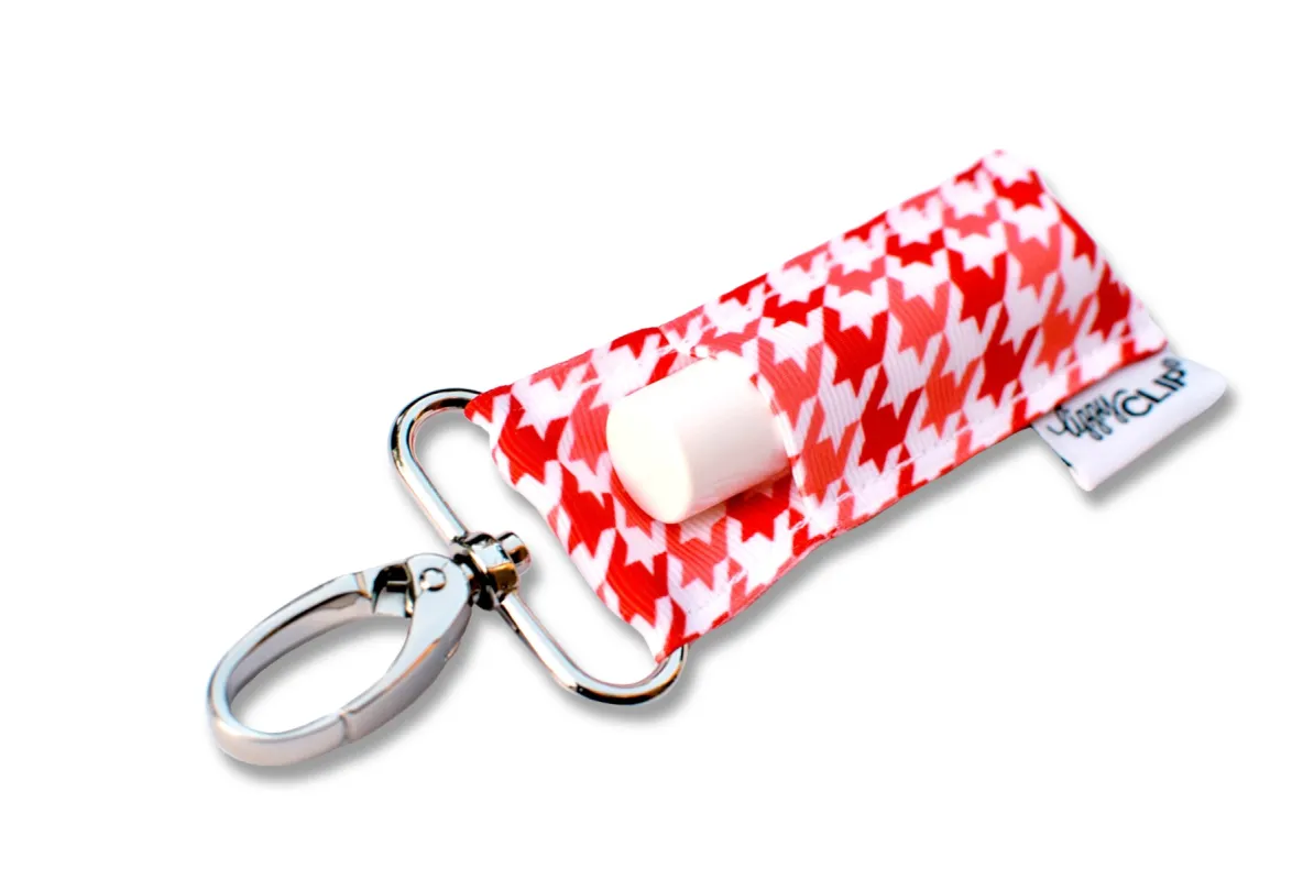 LippyClip® Red and Coral Houndstooth sold by Back2Basics