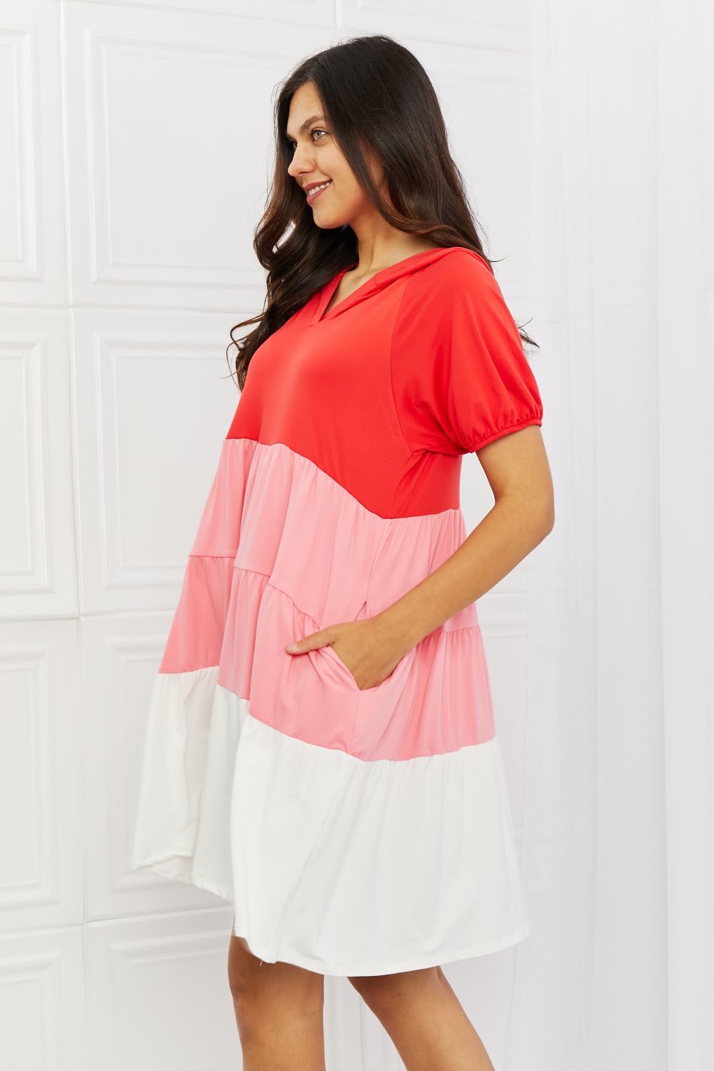 Culture Code My Only Wish Full Size Color Blocked Hooded Dress sold by Back2Basics product image thumbnail 3