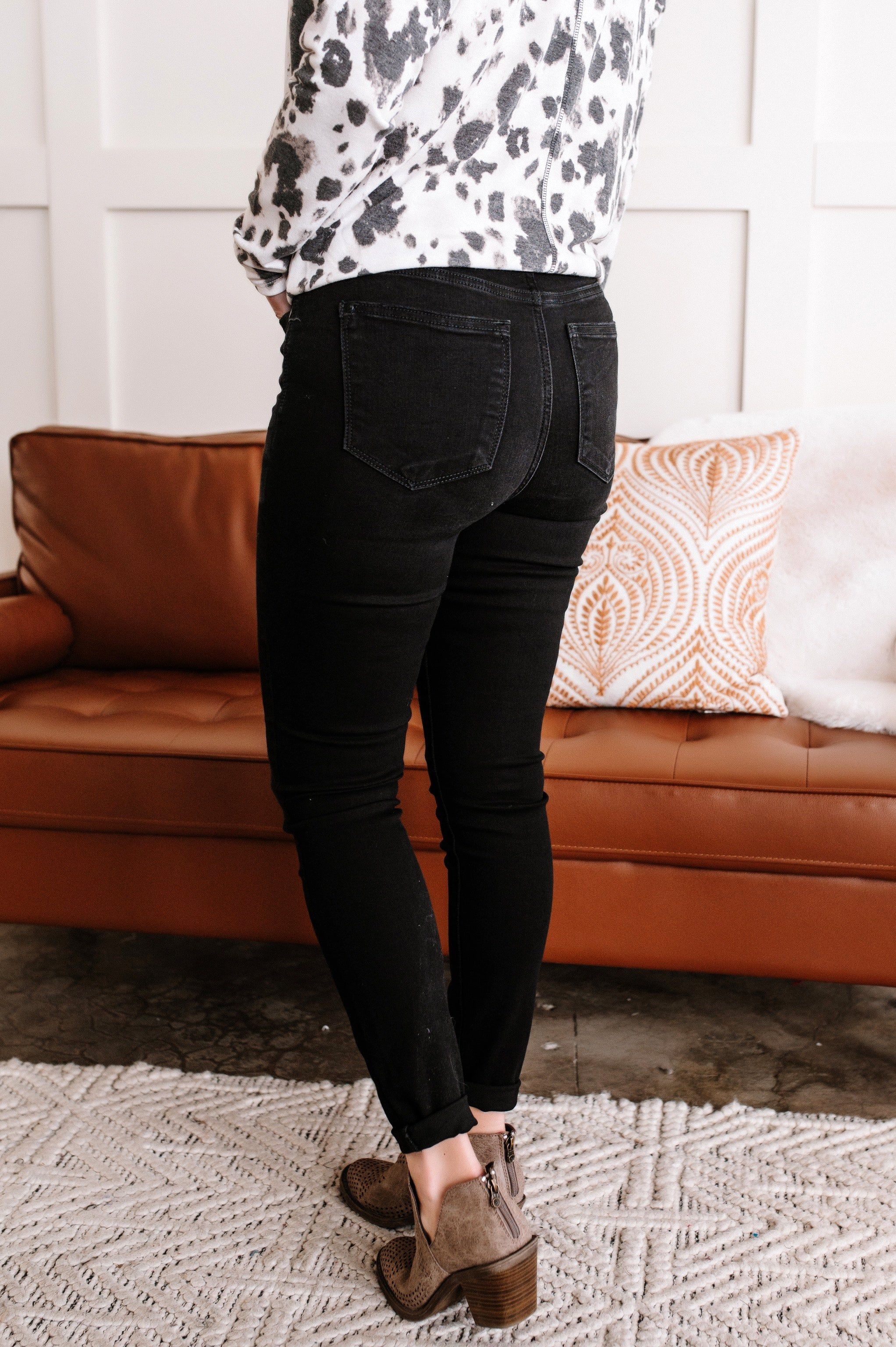 Judy Blue Black Button Fly Skinny Jeans sold by Back2Basics product image thumbnail 3