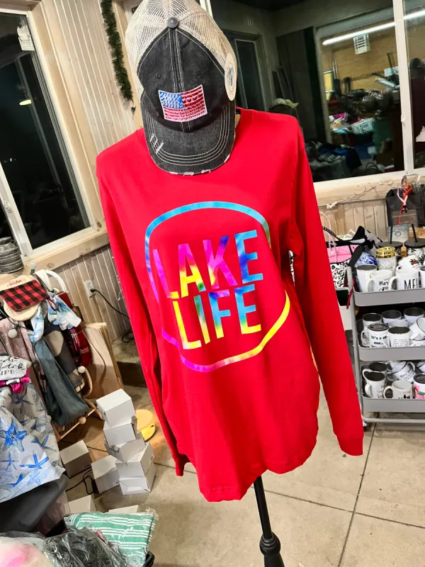 Lake Life Long Sleeve Tee sold by Back2Basics