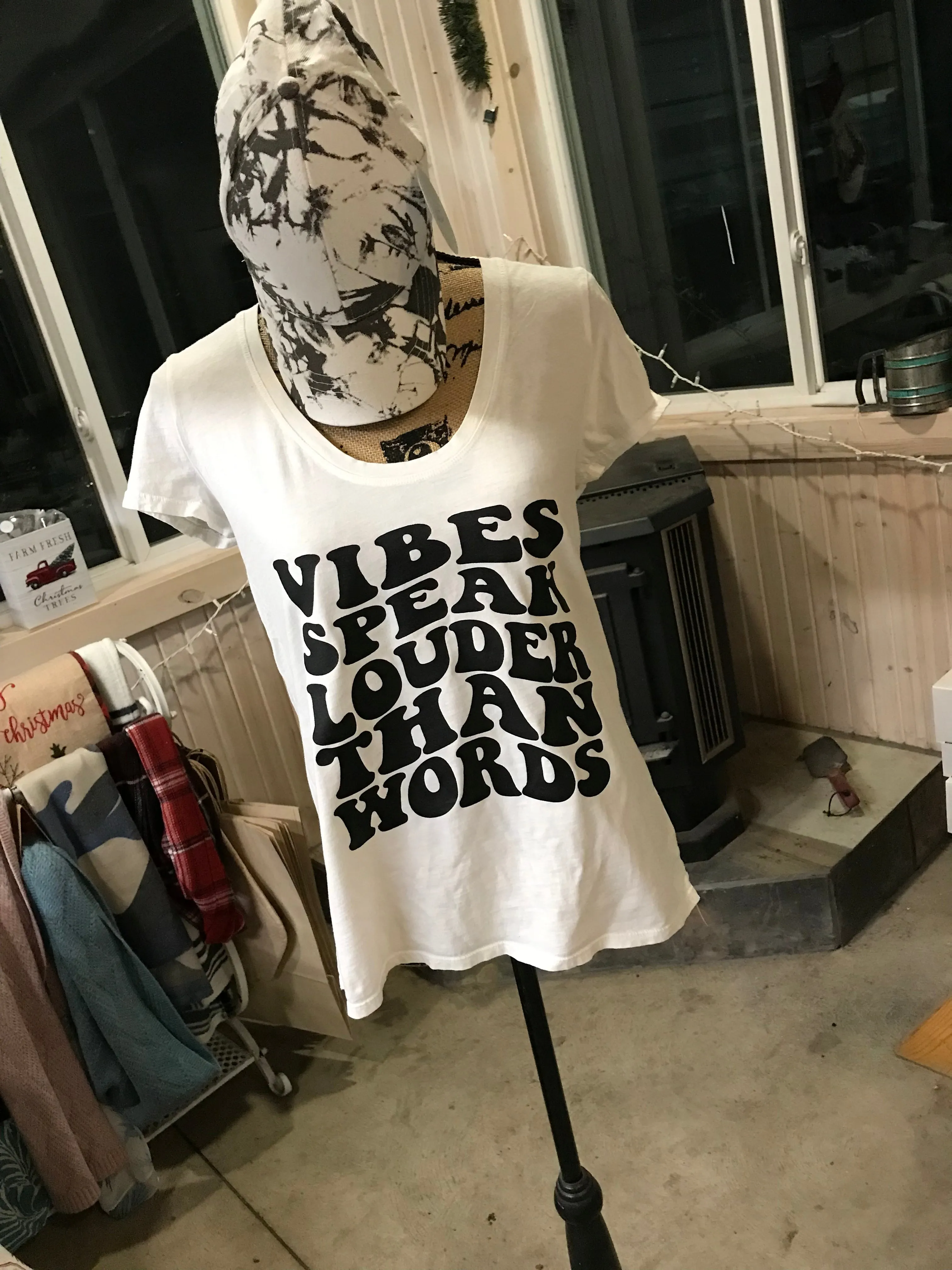 Vibes Speak Louder Than Words Short Sleeve Tee sold by Back2Basics