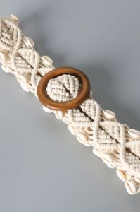 Shell Braid Belt with Wood Buckle sold by Back2Basics