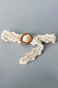 Shell Braid Belt with Wood Buckle sold by Back2Basics