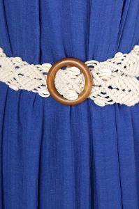 Shell Braid Belt with Wood Buckle sold by Back2Basics