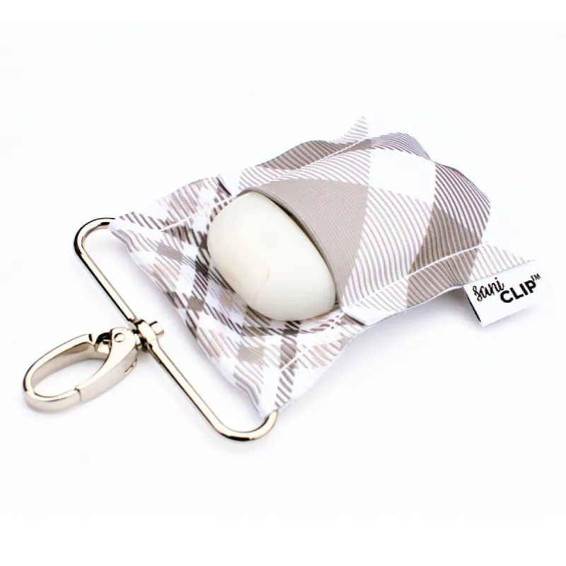 Taupe Plaid LippyClip and/or SaniClip sold by Back2Basics