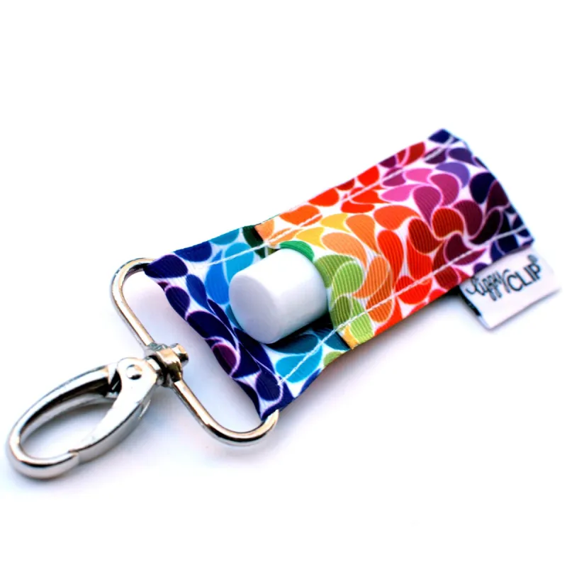 Rainbow Swirls LippyClip® Lip Balm Holder sold by Back2Basics