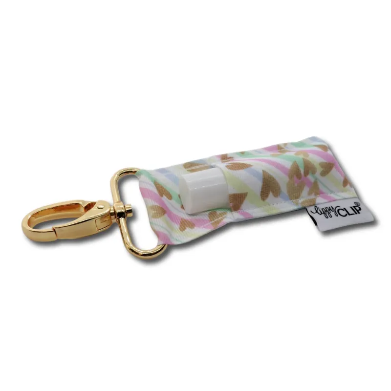 Pastel Gold Hearts LippyClip® sold by Back2Basics