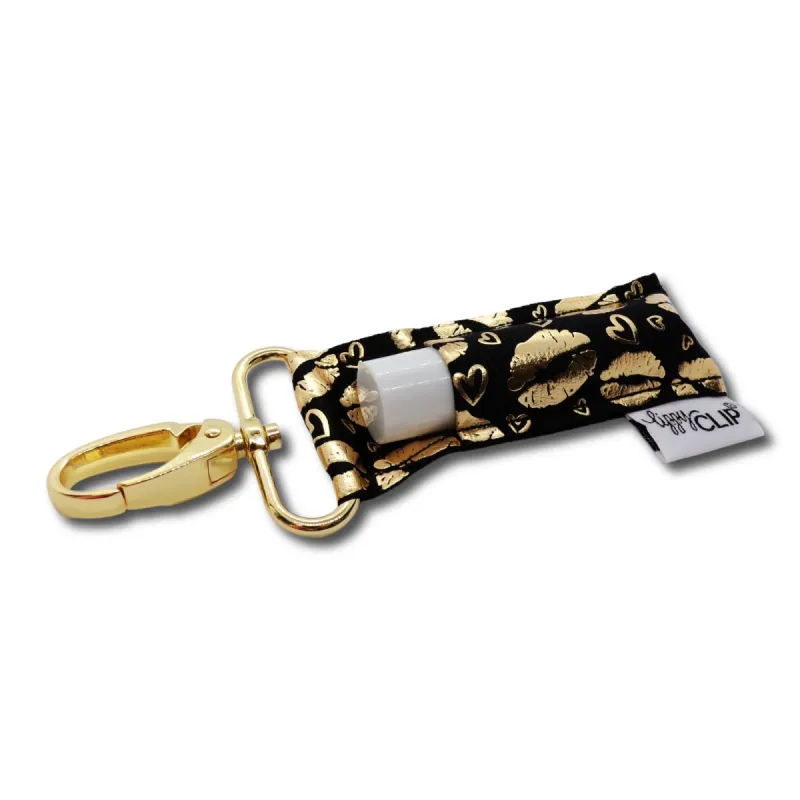 Gold Lips on Black LippyClip® sold by Back2Basics