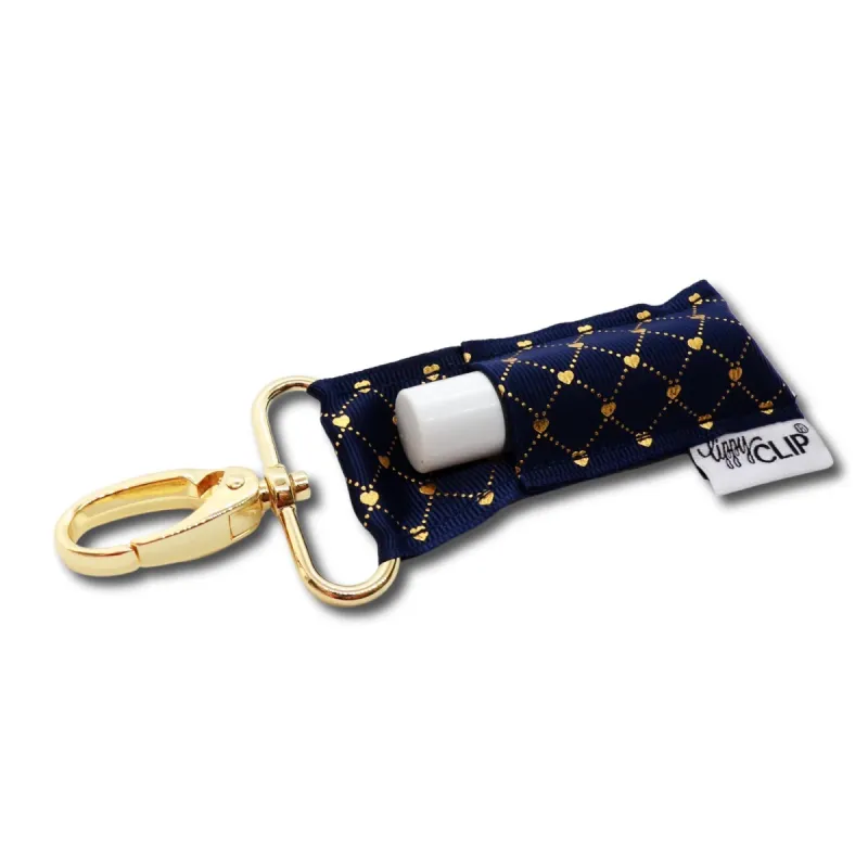 Gold Lattice on Navy LippyClip® sold by Back2Basics