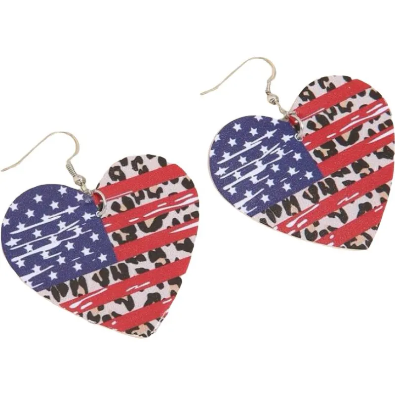 Animal Print Heart Drop Earring sold by Back2Basics