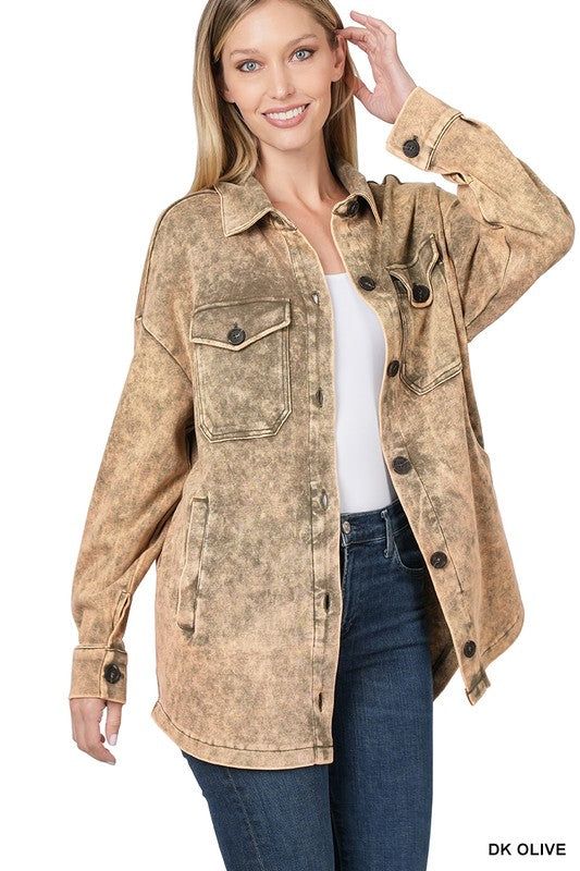 Acid Wash Shacket sold by Back2Basics product image thumbnail 5