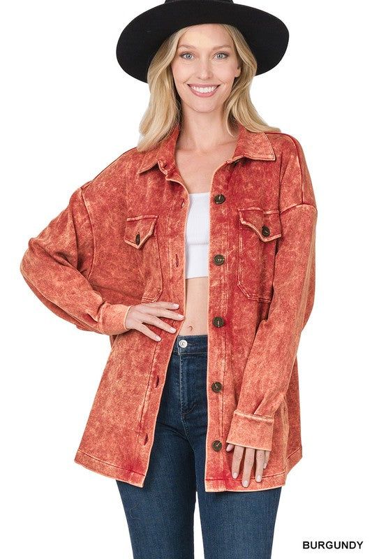 Acid Wash Shacket sold by Back2Basics product image thumbnail 4