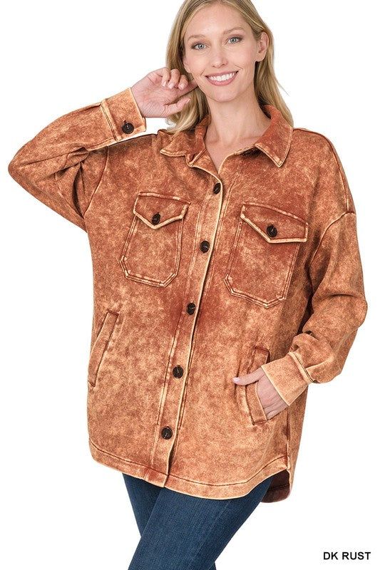 Acid Wash Shacket sold by Back2Basics product image thumbnail 14