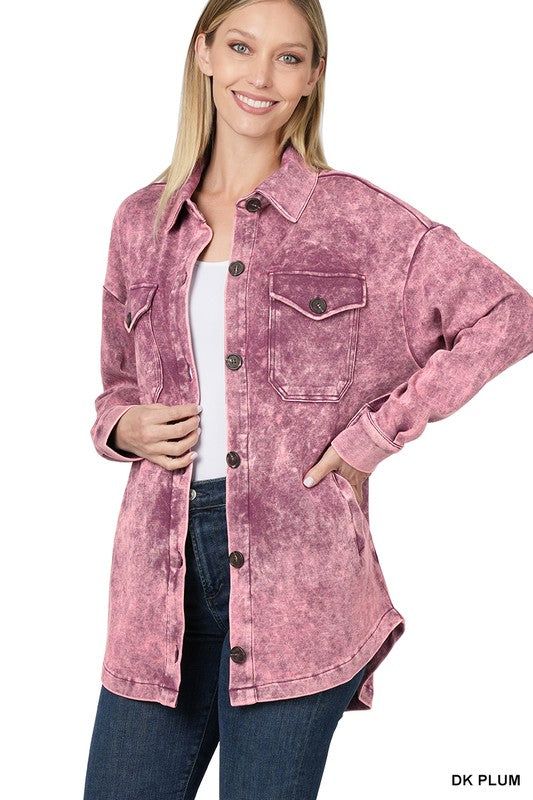 Acid Wash Shacket sold by Back2Basics product image thumbnail 2