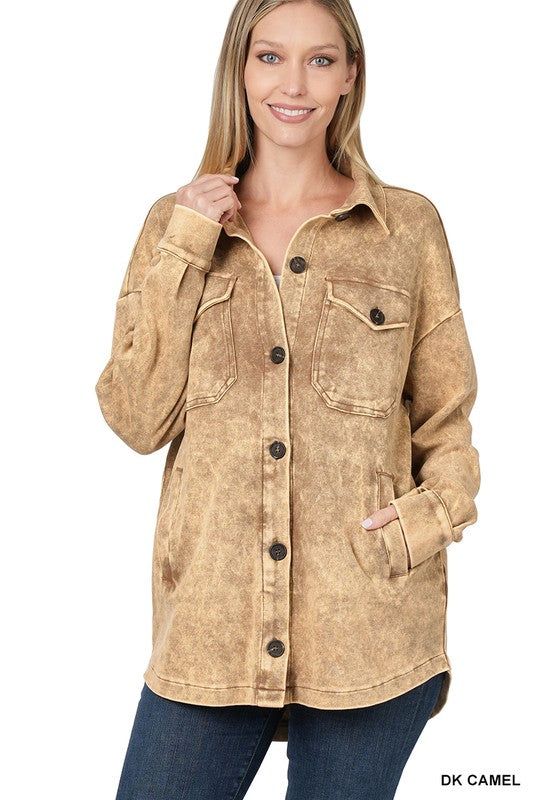 Acid Wash Shacket sold by Back2Basics product image thumbnail 12