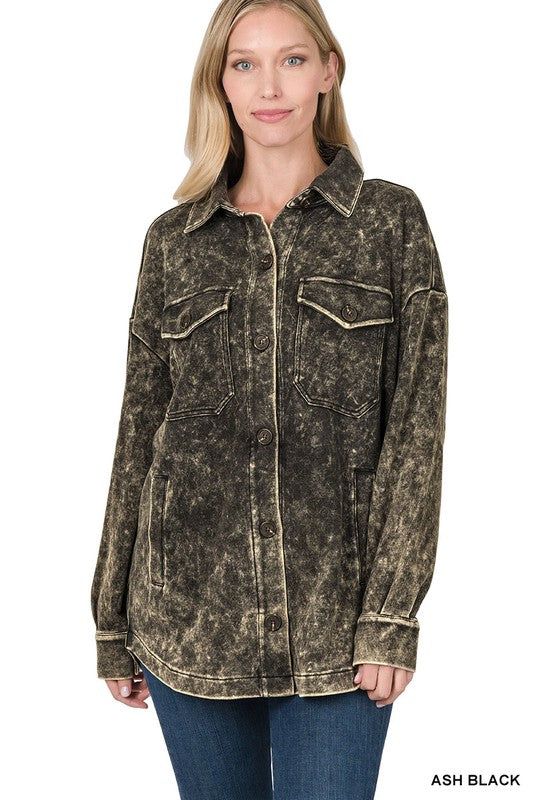 Acid Wash Shacket sold by Back2Basics product image thumbnail 10