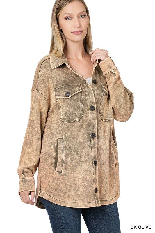 Acid Wash Shacket sold by Back2Basics product image thumbnail 9