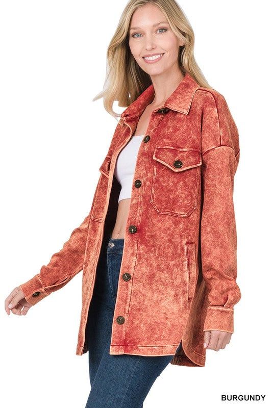 Acid Wash Shacket sold by Back2Basics product image thumbnail 8