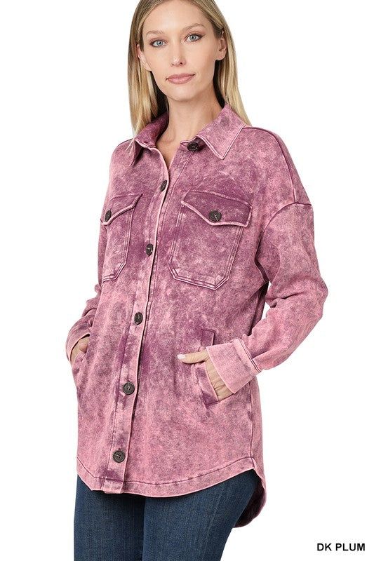 Acid Wash Shacket sold by Back2Basics product image thumbnail 7