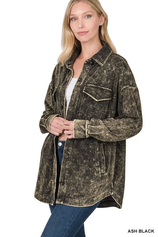 Acid Wash Shacket sold by Back2Basics product image thumbnail 6