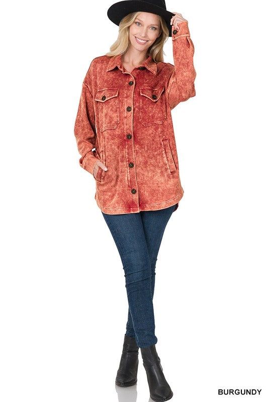 Acid Wash Shacket sold by Back2Basics product image thumbnail 16