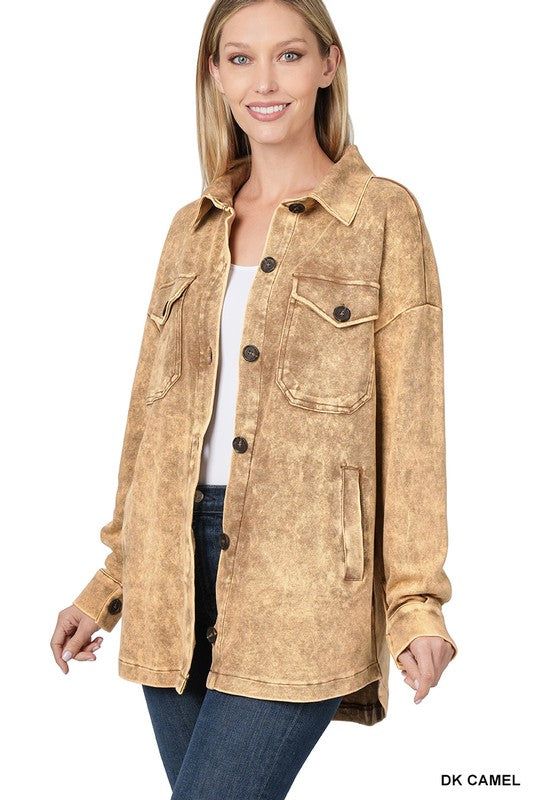 Acid Wash Shacket sold by Back2Basics product image thumbnail 3