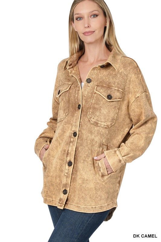 Acid Wash Shacket sold by Back2Basics product image thumbnail 11