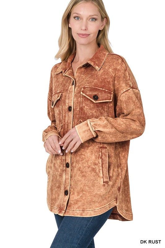 Acid Wash Shacket sold by Back2Basics product image thumbnail 13