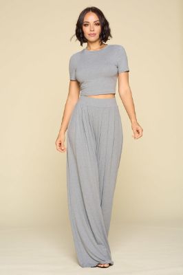 Crop Top And Palazzo Pants Set sold by Back2Basics