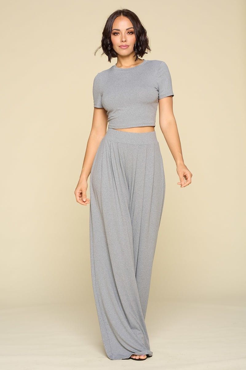 Crop Top And Palazzo Pants Set sold by Back2Basics