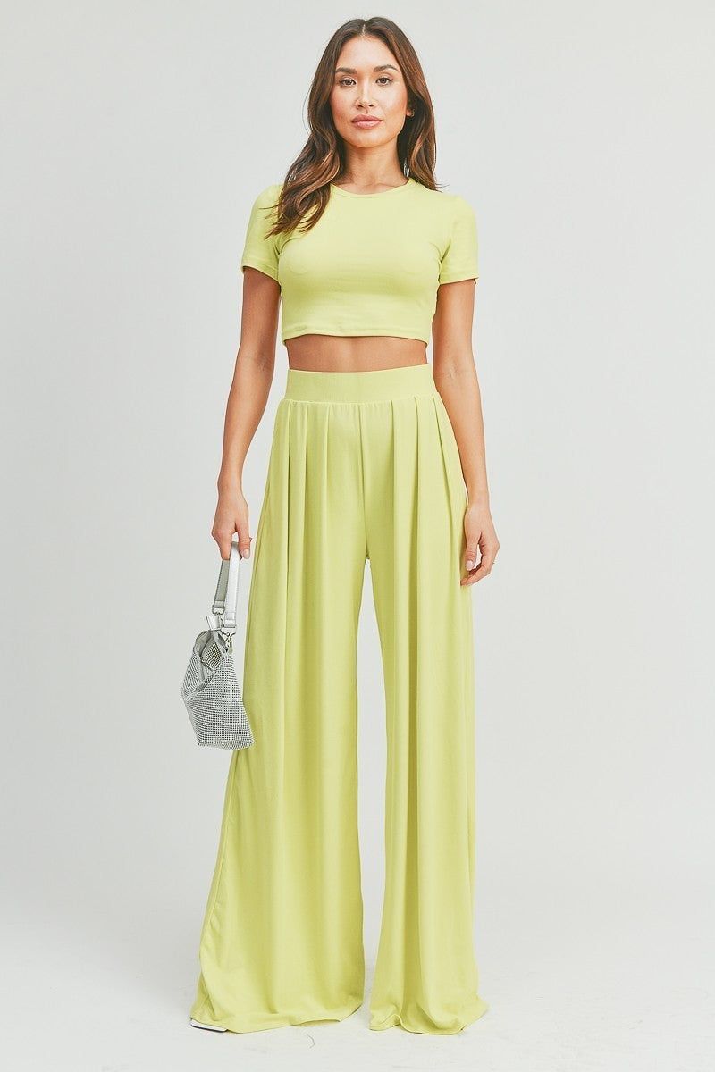 Crop Top And Palazzo Pants Set sold by Back2Basics product image thumbnail 2
