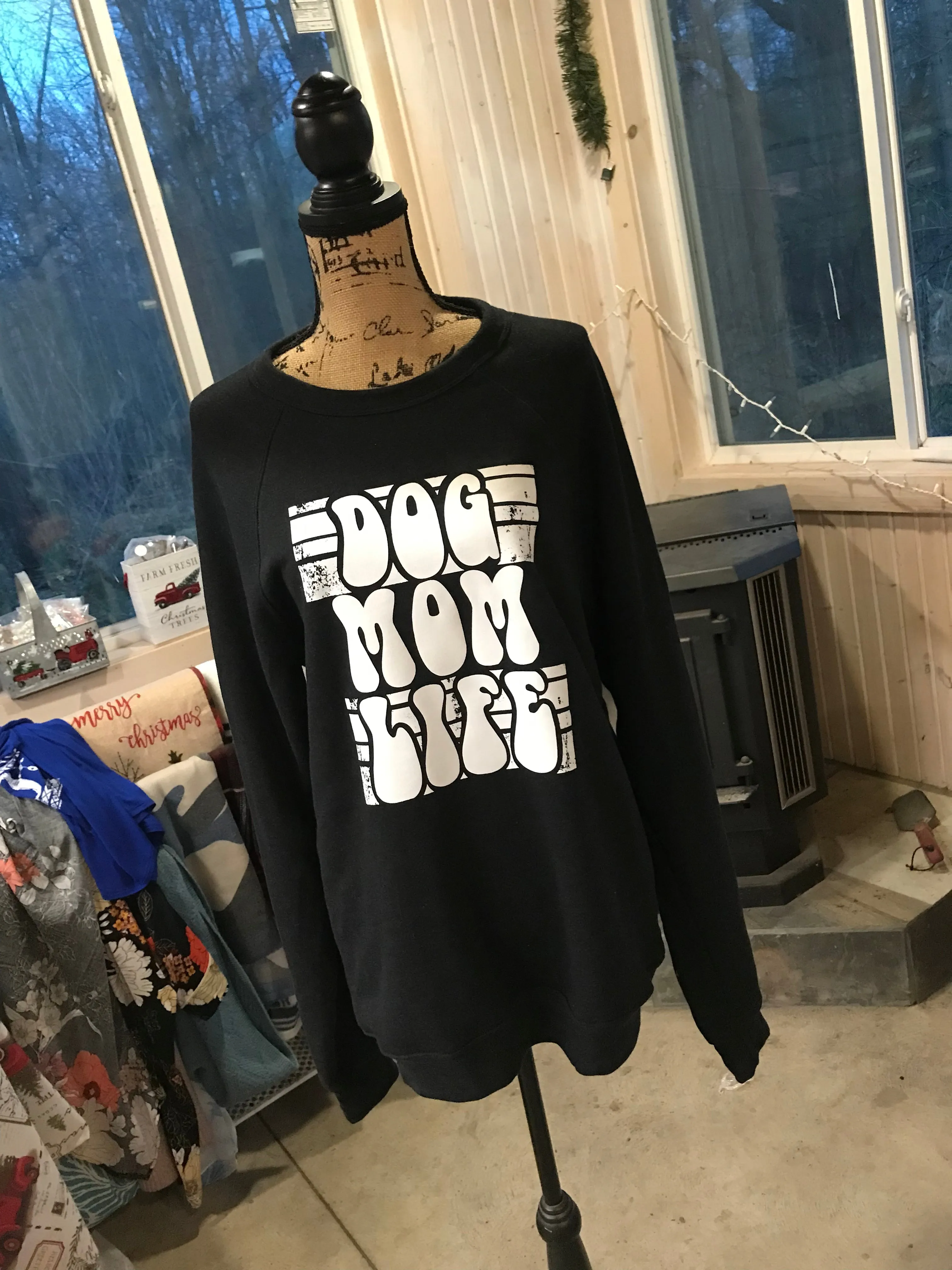 Dog Mom Life Black Sweatshirt sold by Back2Basics