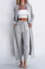 Open Front Long Sleeve Cardigan and Pants Lounge Set sold by Back2Basics