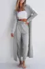 Open Front Long Sleeve Cardigan and Pants Lounge Set sold by Back2Basics