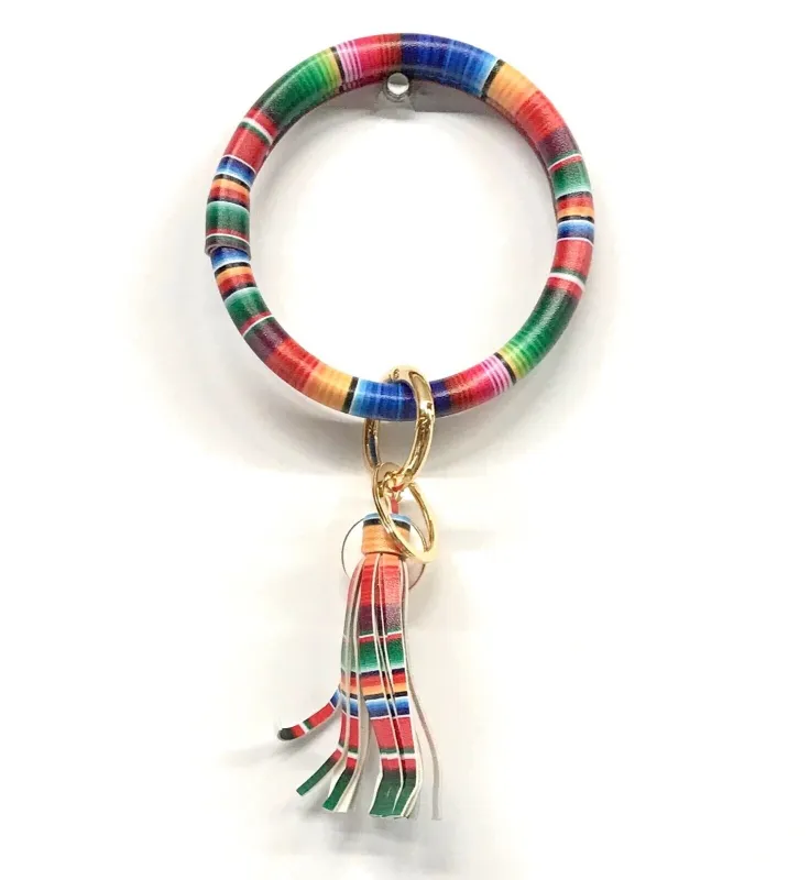 Boutique Key Ring Bangle Tassel Reggae Rasta Colorful Design BB541/542 sold by Back2Basics