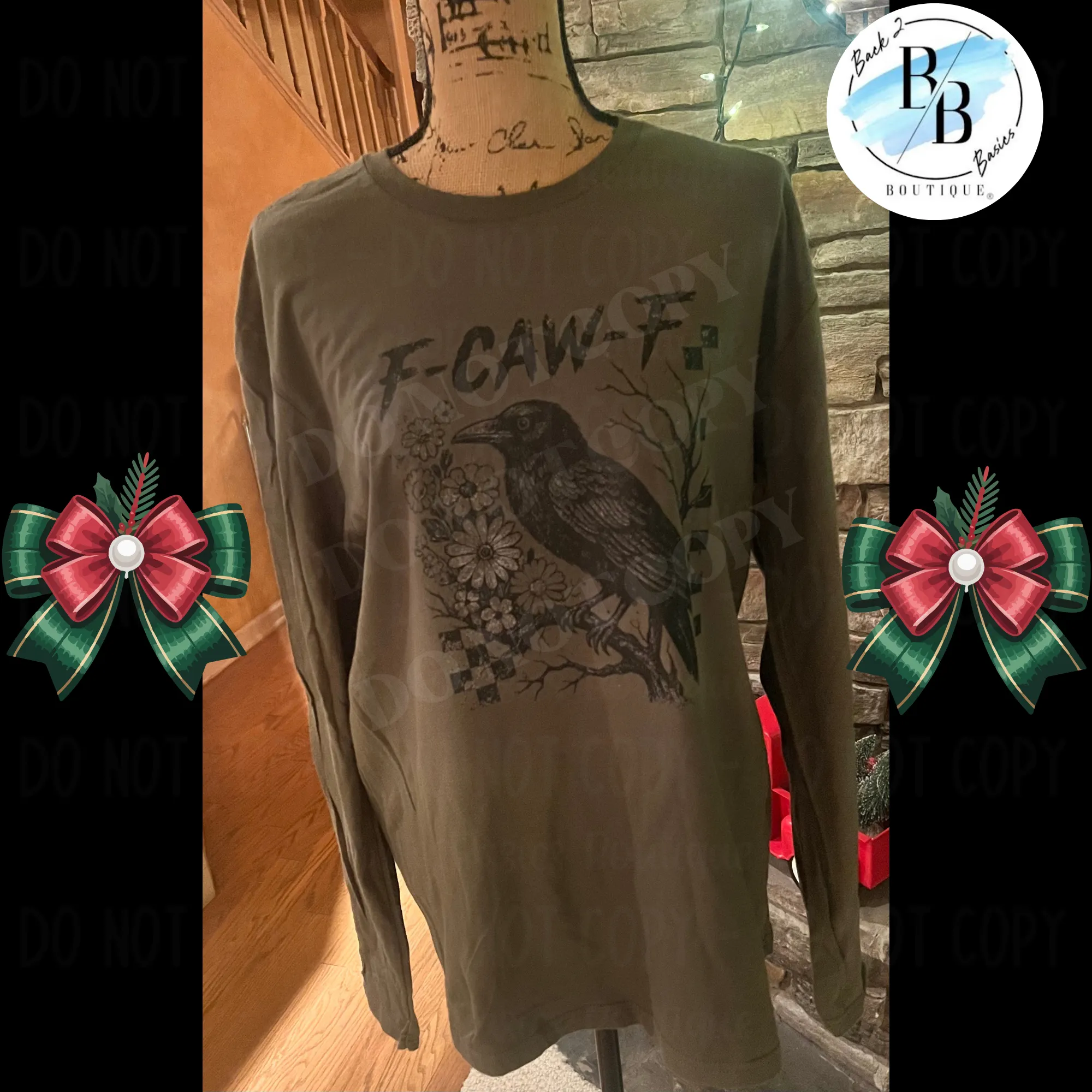 READY TO SHIP | LONG SLEEVE TEE | MILITARY GREEN sold by Back2Basics