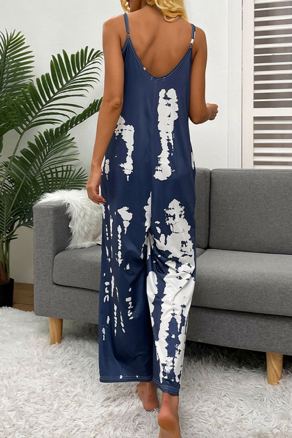 Tie-Dye Spaghetti Strap Jumpsuit with Pockets sold by Back2Basics product image thumbnail 27