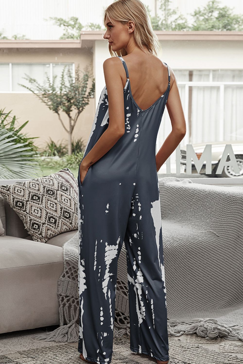 Tie-Dye Spaghetti Strap Jumpsuit with Pockets sold by Back2Basics product image thumbnail 24