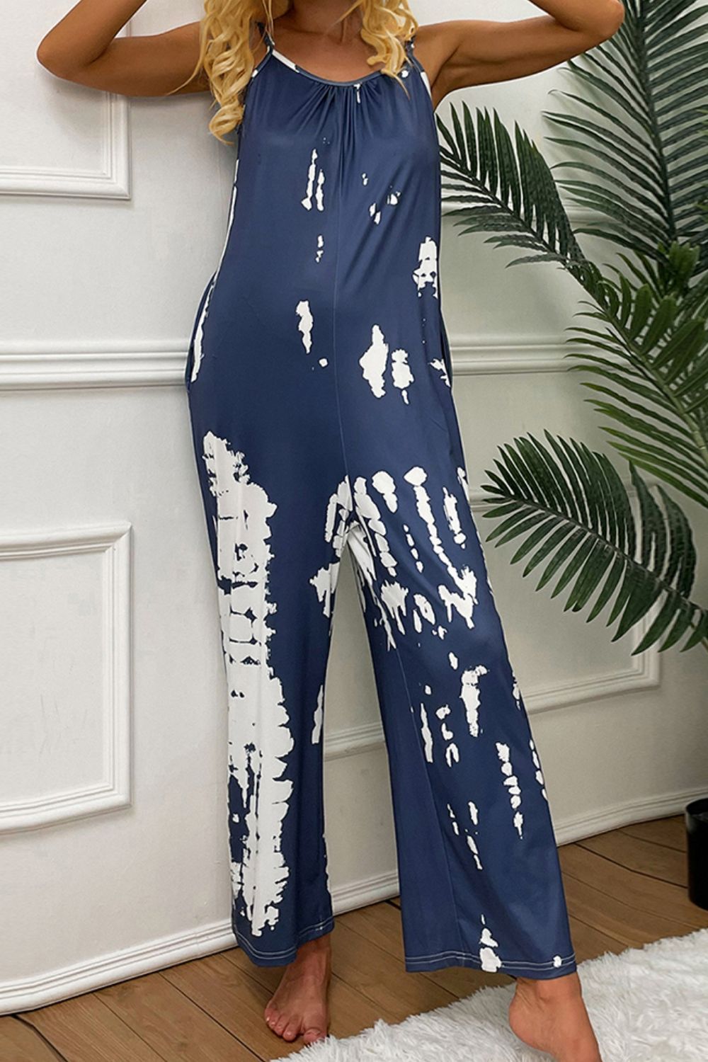 Tie-Dye Spaghetti Strap Jumpsuit with Pockets sold by Back2Basics product image thumbnail 25